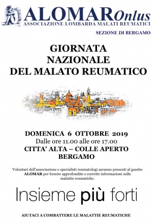 Una giornata di solidarietà a Bergamo per le malattie reumatiche